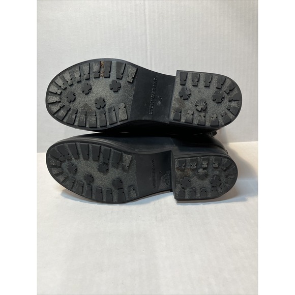 Lucky Brand Womens Rindah Belted Heel Rubber Rain Boots Sz 8 Black Stylish - Picture 12 of 13